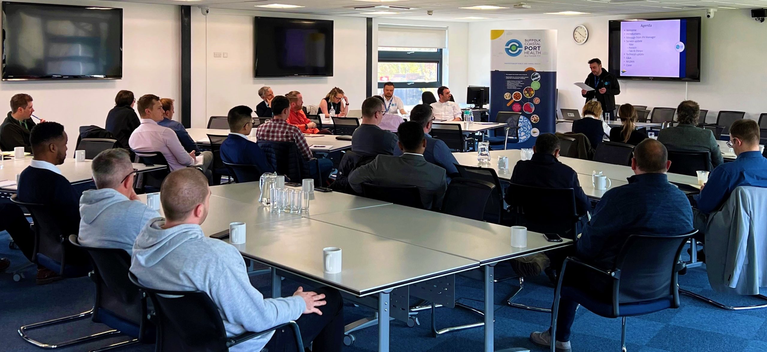 2. Dale Weeding, Business Relationship Officer at SCPHA, takes the floor for the first Port Health Stakeholder Forum
