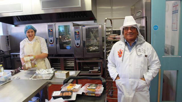 John Satelle of the Institute of Meat in the test kitchen.