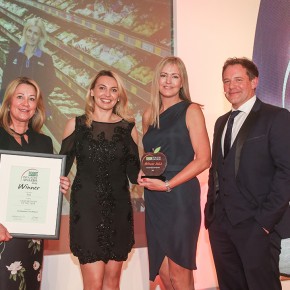 Food Retailer of the Year: Winner - Aldi. (l-r) Lynne Somerville of category partner Woolcool, Katy Patterson and Tyla Russell of Aldi, with Matt Tebbutt.