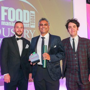 Best Ingredients Supplier: Winner - Kerry Taste and Nutrition. L-R: Andrew Defries of category partner Viscofan UK, with Nitesh Mahtani, Kerry Taste and Nutrition, and Pete Firman.